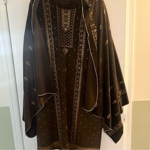 Elegant Brown Embroidered Women Salwar